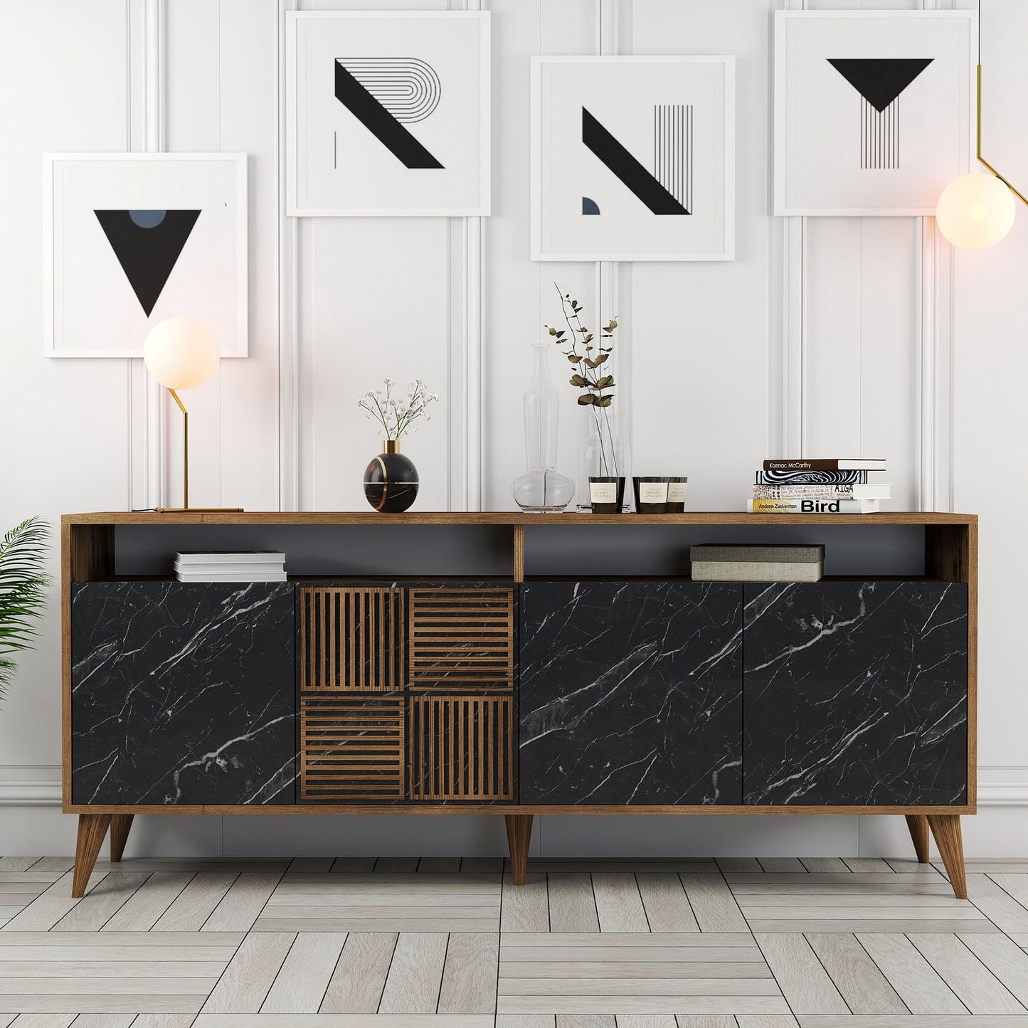 Μπουφές Καρυδί
Μαύρο 180x35x78cm | 845HCT5320