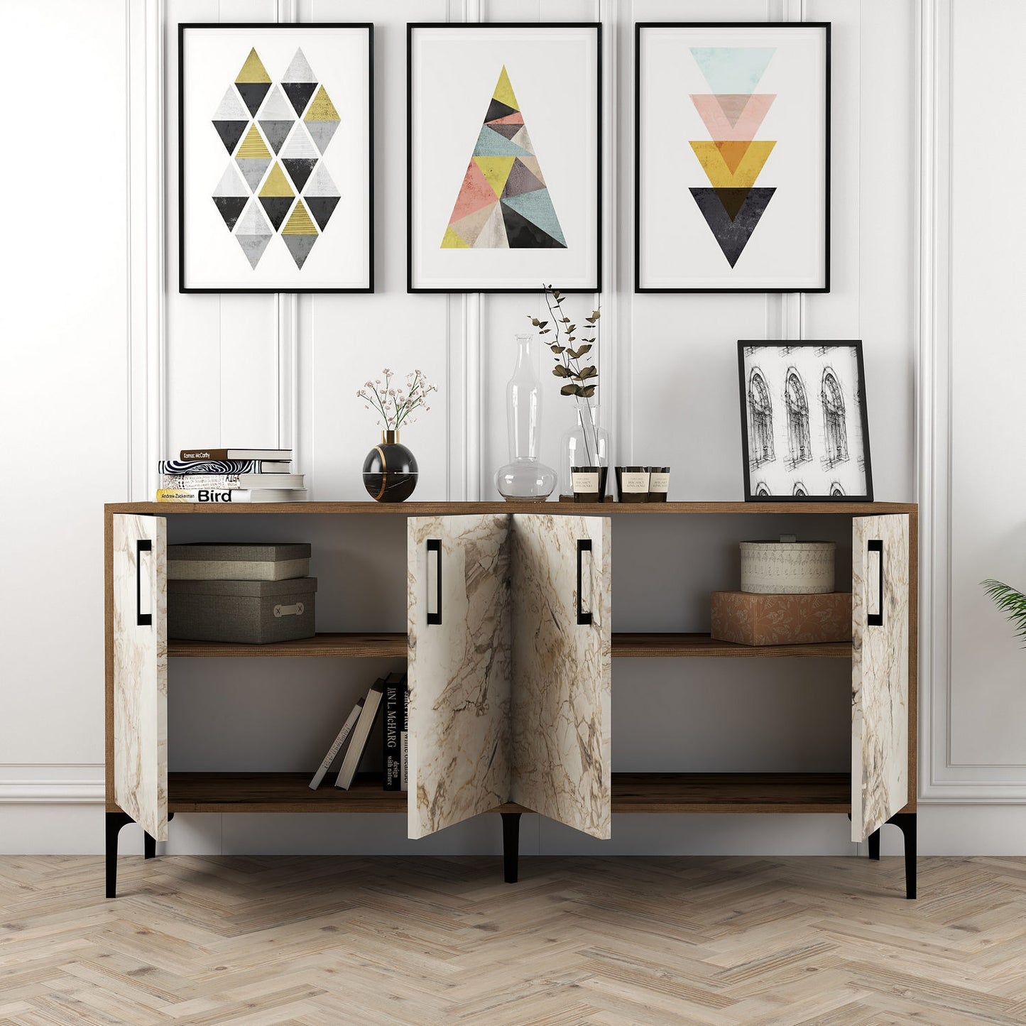 Μπουφές Καρυδί
Λευκό Μάρμαρο 160x35x78cm | 845HCT5324