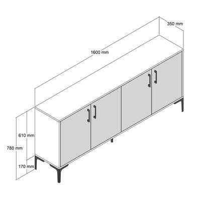 Μπουφές Καρυδί
Λευκό Μάρμαρο 160x35x78cm | 845HCT5324