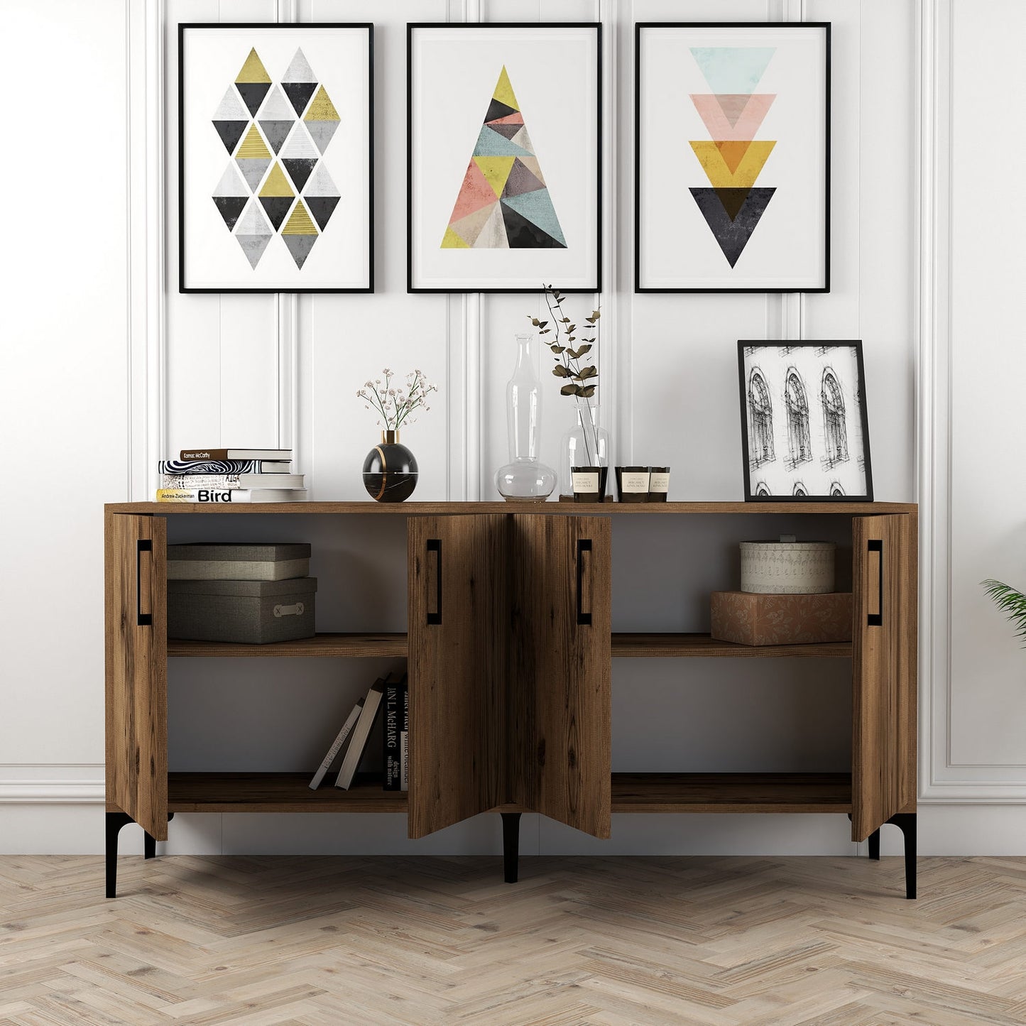 Μπουφές Καρυδί 160x35x78cm | 845HCT5325