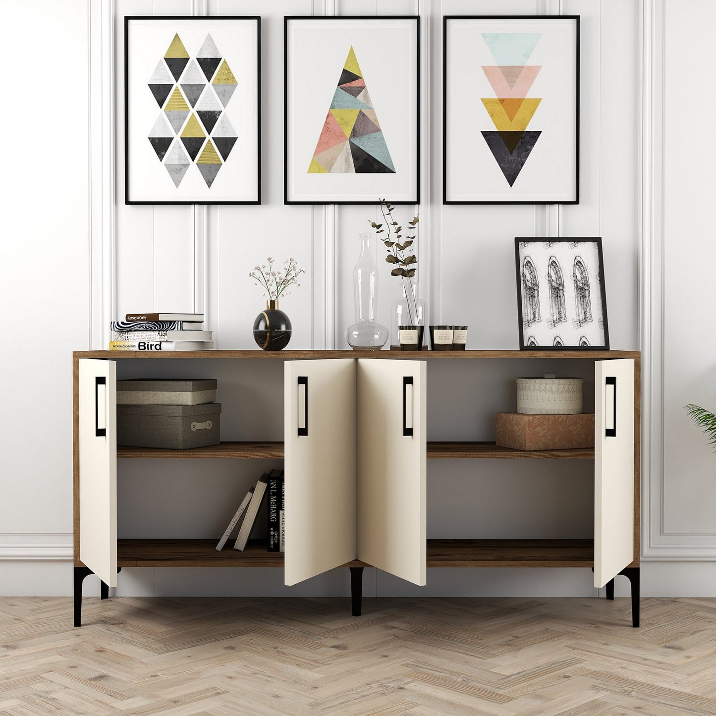 Μπουφές Καρυδί
Κρεμ 160x35x78cm | 845HCT5326