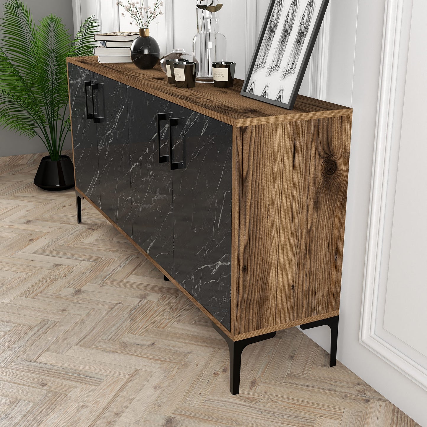 Μπουφές Καρυδί
Μαύρο Μάρμαρο 160x35x78cm | 845HCT5327