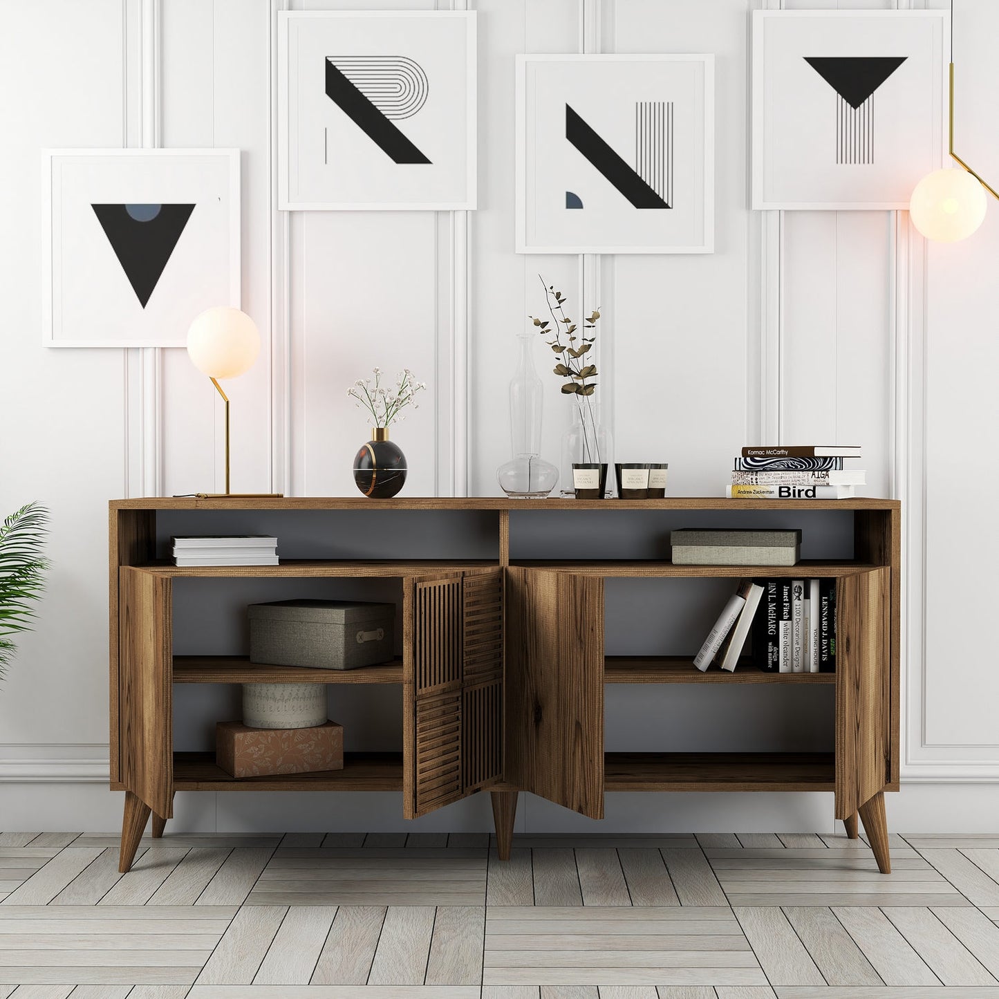 Μπουφές Καρυδί 160x35x78cm | 845HCT5332
