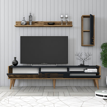 Έπιπλο Τηλεόρασης TV Βάση Σύνθεση Καρυδί Ανθρακί | 845HCT5342