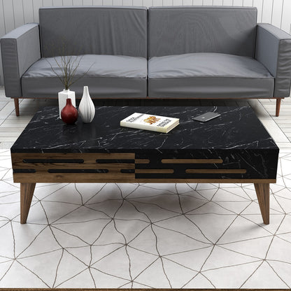 Τραπεζάκι Σαλονιού Καρυδί - Μαύρο - Marble 105 x 34,6 x 60 εκ GR845HCT5361