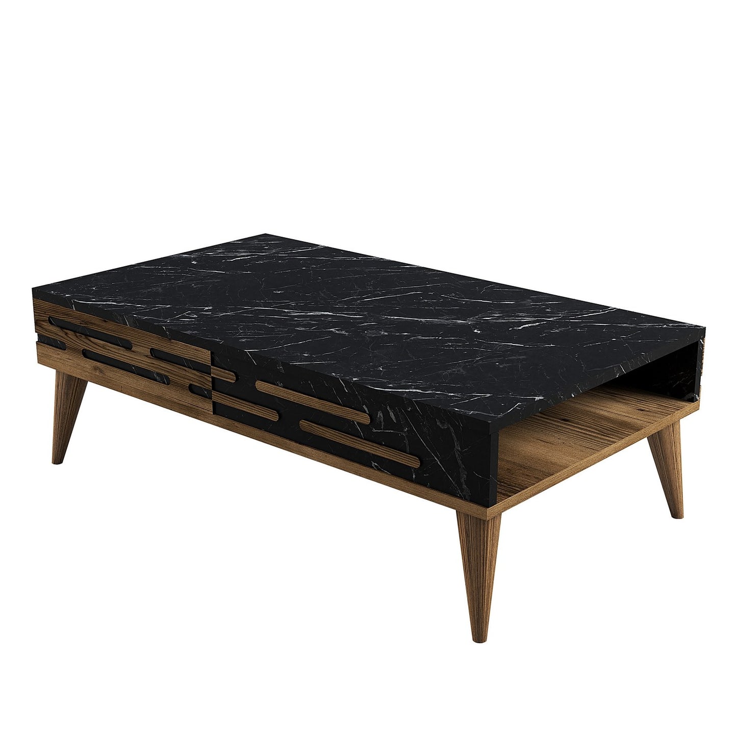 Τραπεζάκι Σαλονιού Καρυδί - Μαύρο - Marble 105 x 34,6 x 60 εκ GR845HCT5361