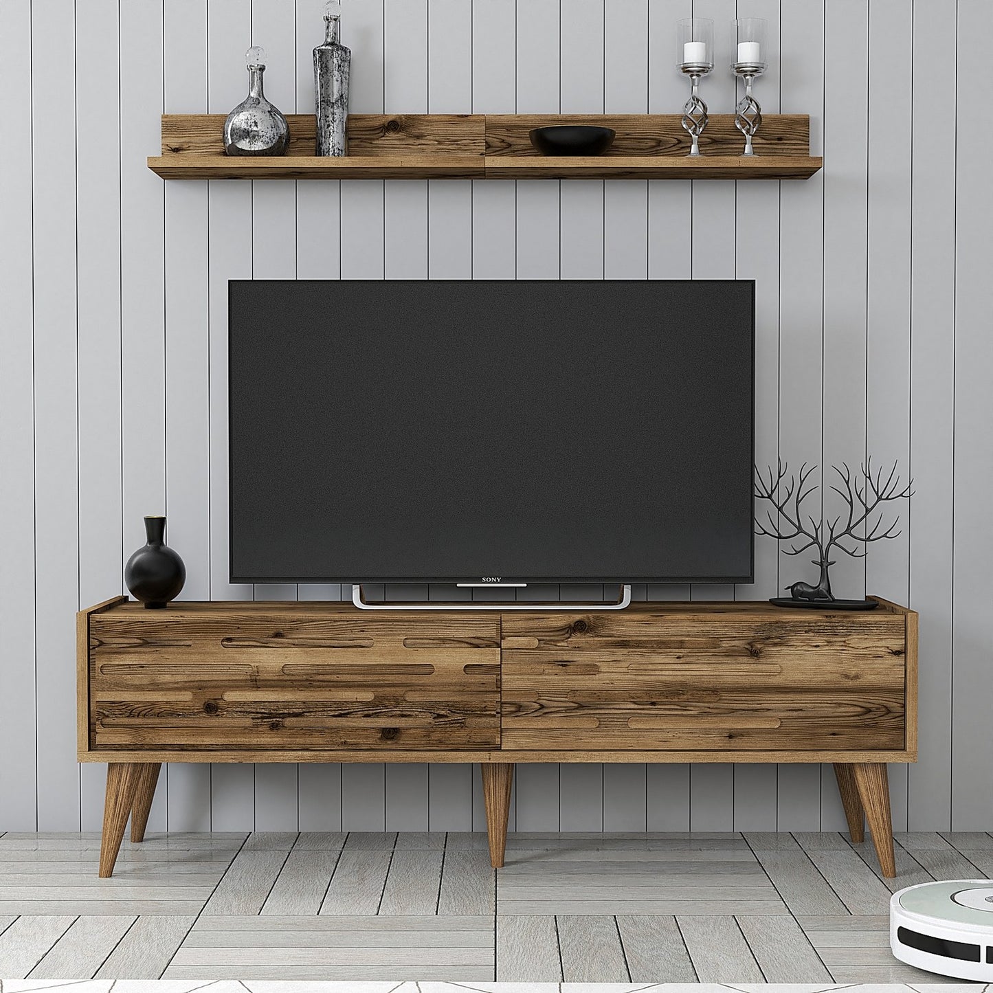 Έπιπλο Τηλεόρασης TV Βάση Σύνθεση Καρυδί | 845HCT5387