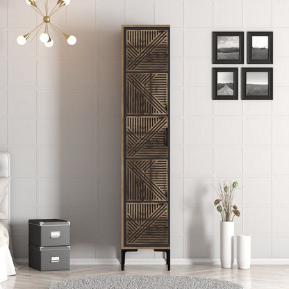 Ντουλάπα 40x201.4x47.5 εκ Walnut Anthracite 845HCT5398
