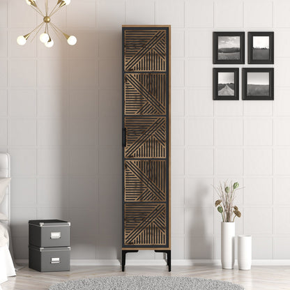 Ντουλάπα 40x201.4x47.5 εκ Walnut Anthracite 845HCT5398