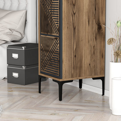 Ντουλάπα 40x201.4x47.5 εκ Walnut Anthracite 845HCT5398