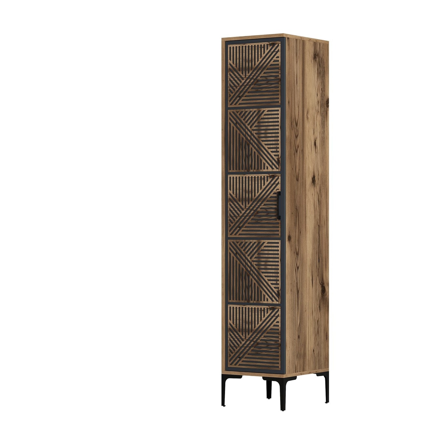 Ντουλάπα 40x201.4x47.5 εκ Walnut Anthracite 845HCT5398