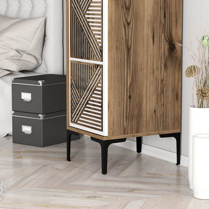 Ντουλάπα 40x201.4x47.5 εκ Walnut White 845HCT5399