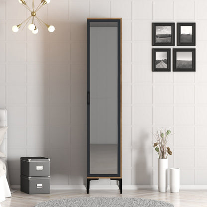 Ντουλάπα 40x201.4x47.5 εκ Walnut Anthracite 845HCT5404