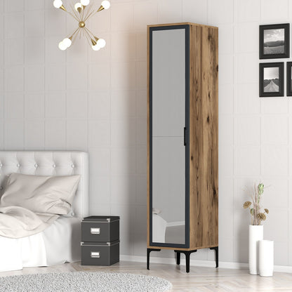 Ντουλάπα 40x201.4x47.5 εκ Walnut Anthracite 845HCT5404