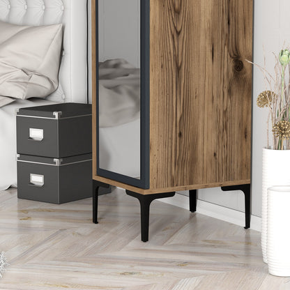 Ντουλάπα 40x201.4x47.5 εκ Walnut Anthracite 845HCT5404