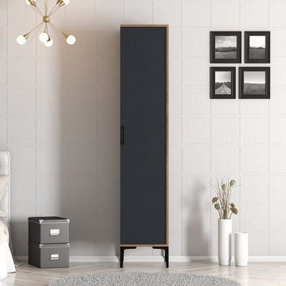 Ντουλάπα 40x201.4x47.5 εκ Walnut Anthracite 845HCT5409