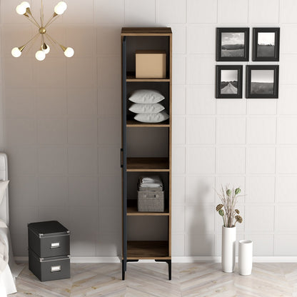 Ντουλάπα 40x201.4x47.5 εκ Walnut Anthracite 845HCT5409