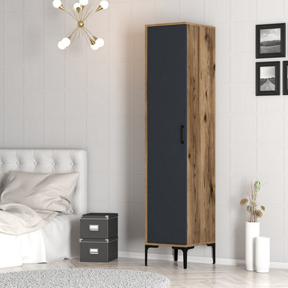 Ντουλάπα 40x201.4x47.5 εκ Walnut Anthracite 845HCT5409