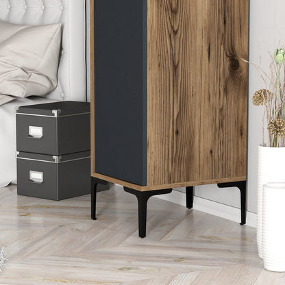 Ντουλάπα 40x201.4x47.5 εκ Walnut Anthracite 845HCT5409