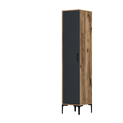 Ντουλάπα 40x201.4x47.5 εκ Walnut Anthracite 845HCT5409