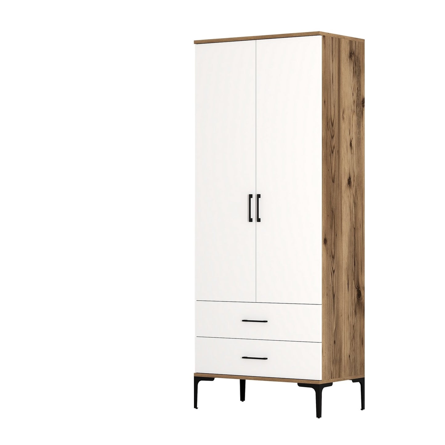 Ντουλάπα 80x201.4x47.5 εκ Walnut White 845HCT5415
