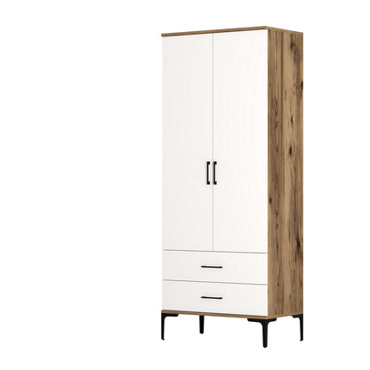 Ντουλάπα 80x201.4x47.5 εκ Walnut White 845HCT5415