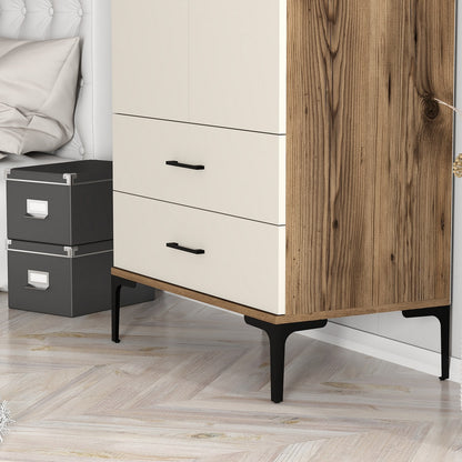 Ντουλάπα 80x201.4x47.5 εκ Walnut Cream 845HCT5416