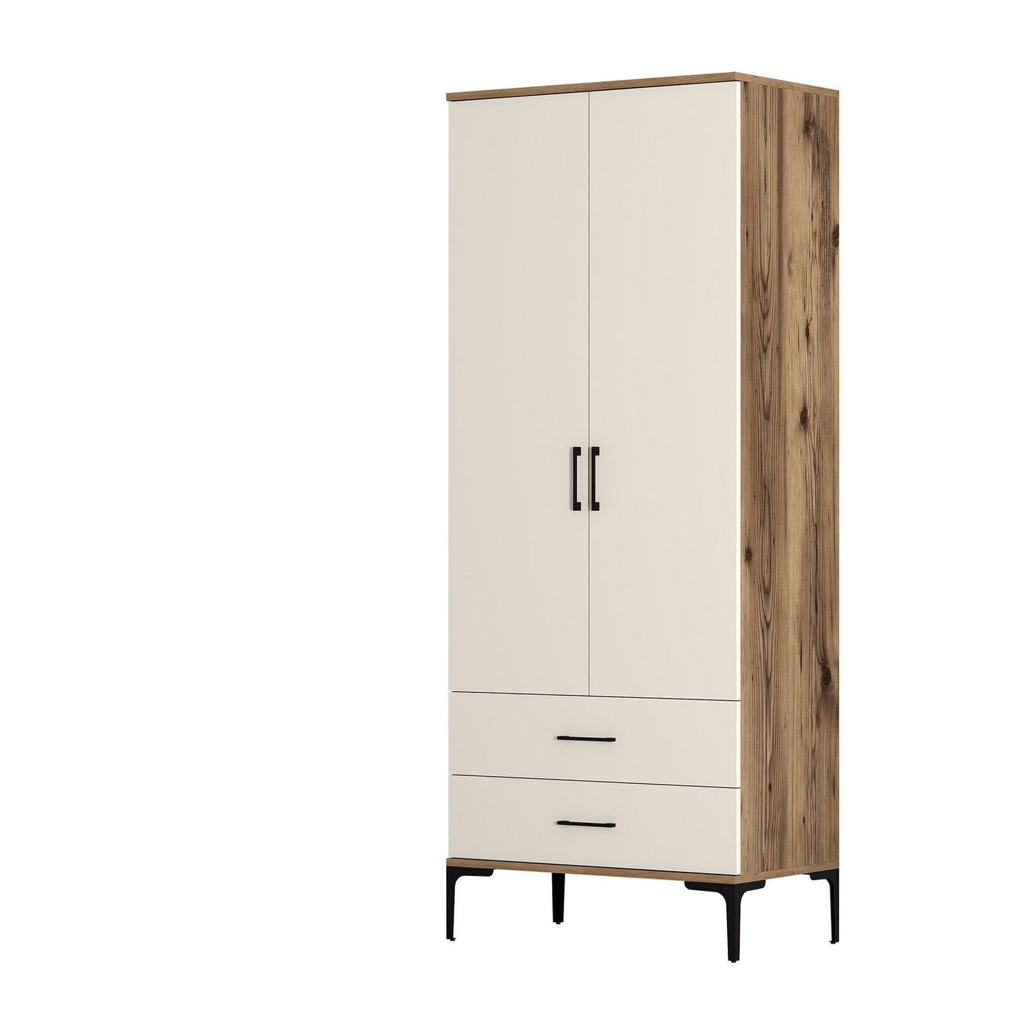 Ντουλάπα 80x201.4x47.5 εκ Walnut Cream 845HCT5416