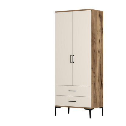 Ντουλάπα 80x201.4x47.5 εκ Walnut Cream 845HCT5416