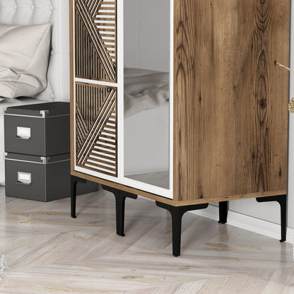Ντουλάπα 80x201.4x47.5 εκ Walnut White 845HCT5420
