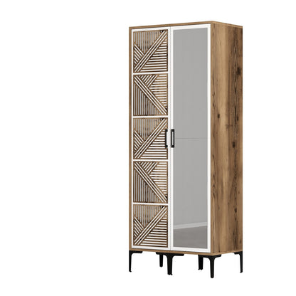 Ντουλάπα 80x201.4x47.5 εκ Walnut White 845HCT5420