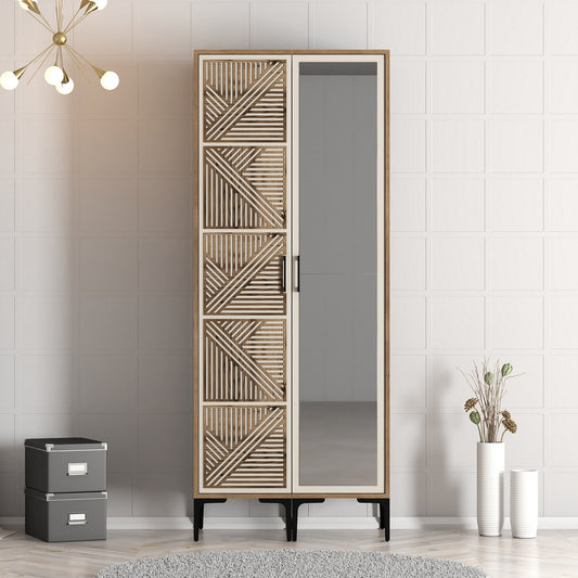 Ντουλάπα 80x201.4x47.5 εκ Walnut Cream 845HCT5421