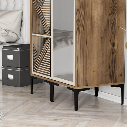 Ντουλάπα 80x201.4x47.5 εκ Walnut Cream 845HCT5421