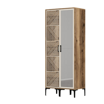 Ντουλάπα 80x201.4x47.5 εκ Walnut Cream 845HCT5421