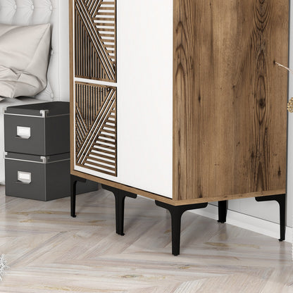 Ντουλάπα 80x201.4x47.5 εκ Walnut White 845HCT5425