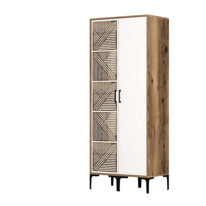 Ντουλάπα 80x201.4x47.5 εκ Walnut White 845HCT5425