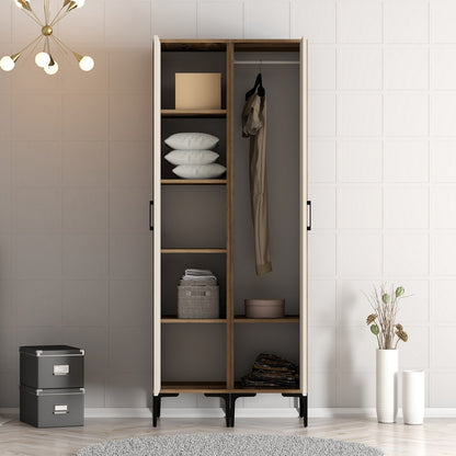 Ντουλάπα 80x201.4x47.5 εκ Walnut Cream 845HCT5426