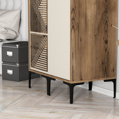 Ντουλάπα 80x201.4x47.5 εκ Walnut Cream 845HCT5426