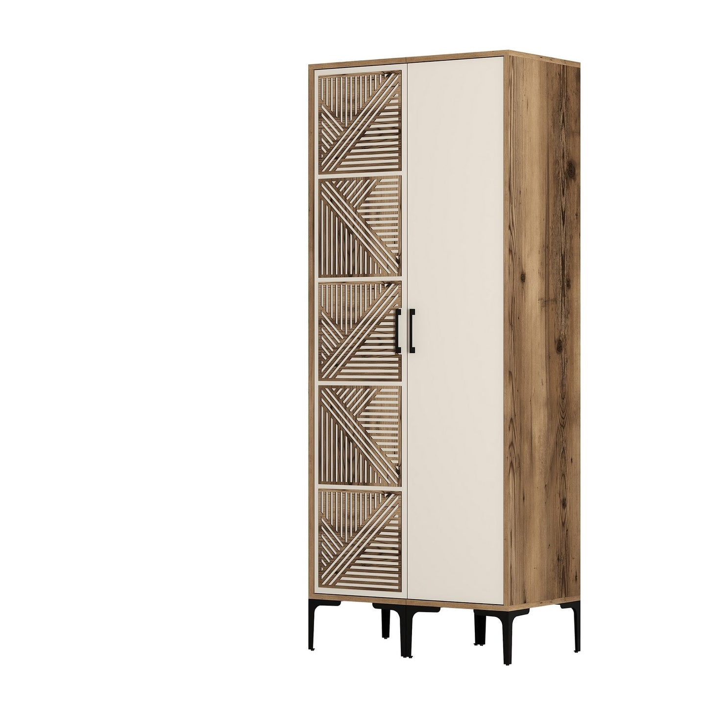 Ντουλάπα 80x201.4x47.5 εκ Walnut Cream 845HCT5426