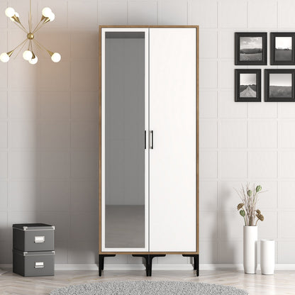 Ντουλάπα 80x201.4x47.5 εκ Walnut White 845HCT5430