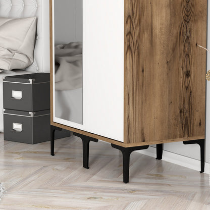 Ντουλάπα 80x201.4x47.5 εκ Walnut White 845HCT5430