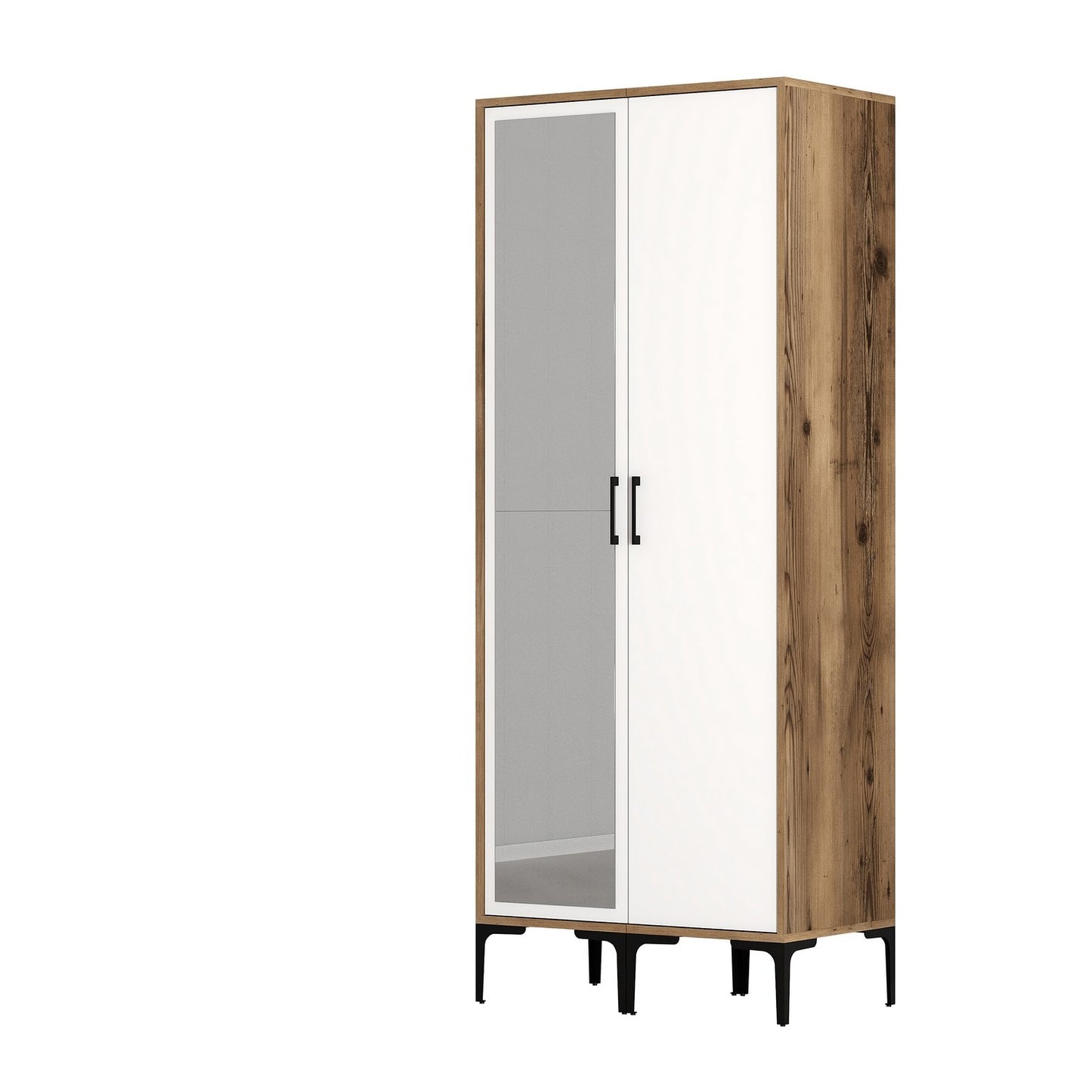 Ντουλάπα 80x201.4x47.5 εκ Walnut White 845HCT5430