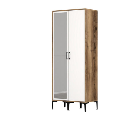 Ντουλάπα 80x201.4x47.5 εκ Walnut White 845HCT5430