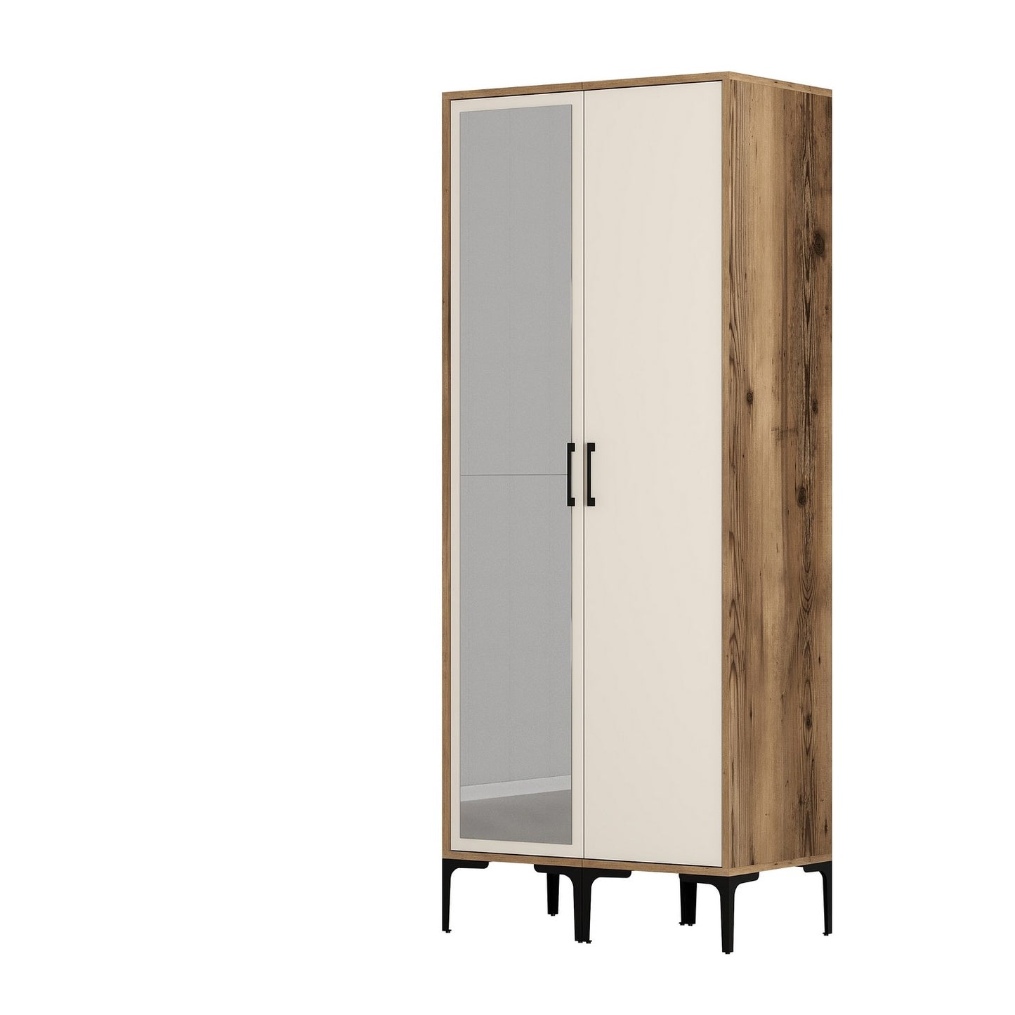 Ντουλάπα 80x201.4x47.5 εκ Walnut Cream 845HCT5431