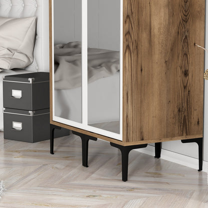 Ντουλάπα 80x201.4x47.5 εκ Walnut White 845HCT5435