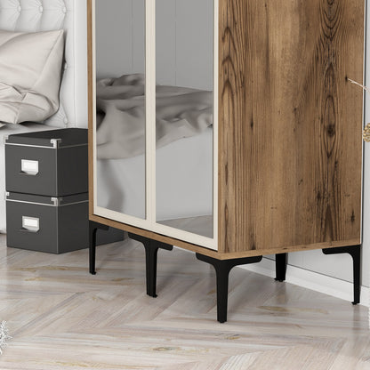 Ντουλάπα 80x201.4x47.5 εκ Walnut Cream 845HCT5436