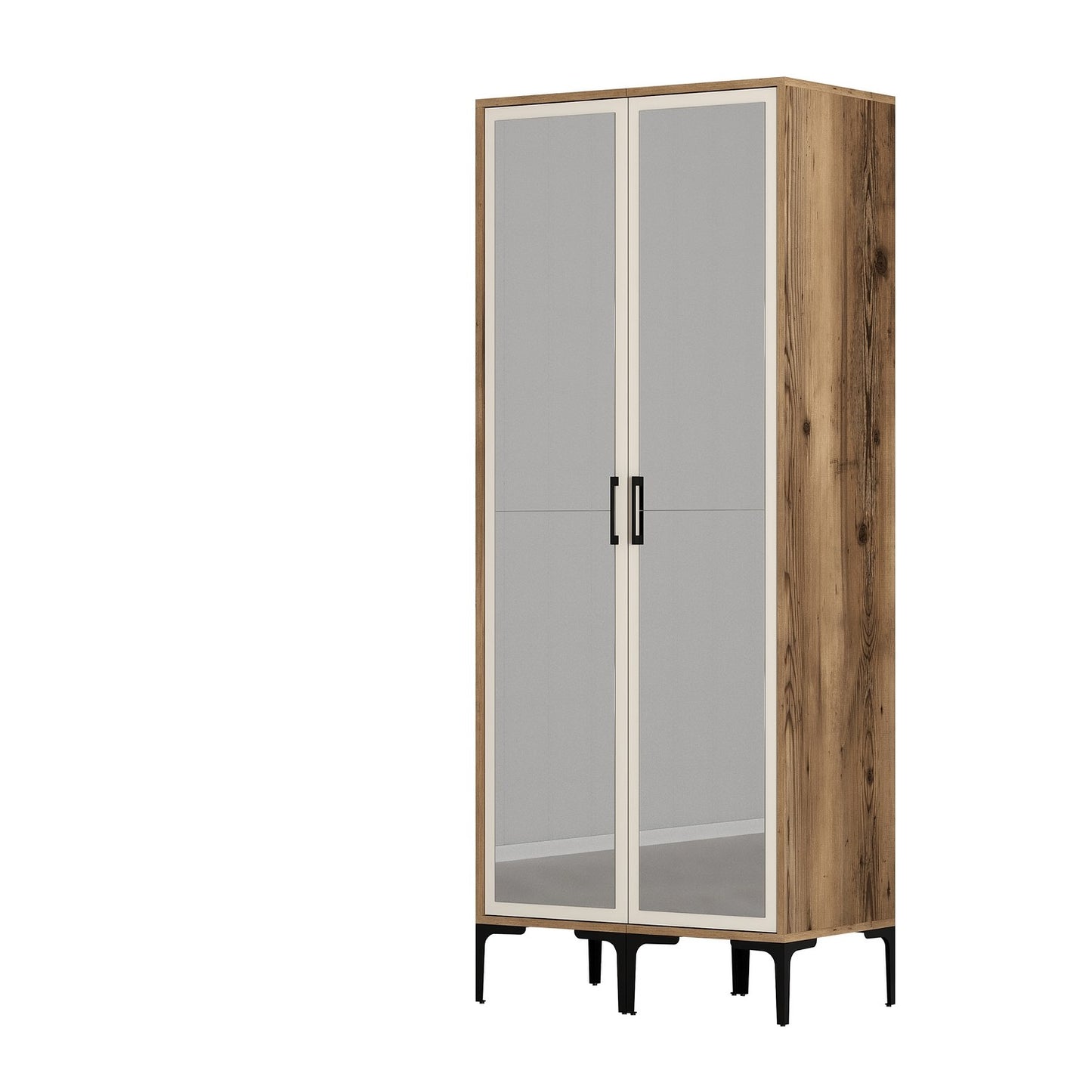 Ντουλάπα 80x201.4x47.5 εκ Walnut Cream 845HCT5436
