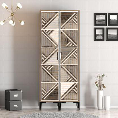 Ντουλάπα 80x201.4x47.5 εκ Walnut White 845HCT5440