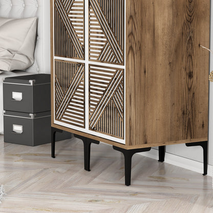 Ντουλάπα 80x201.4x47.5 εκ Walnut White 845HCT5440