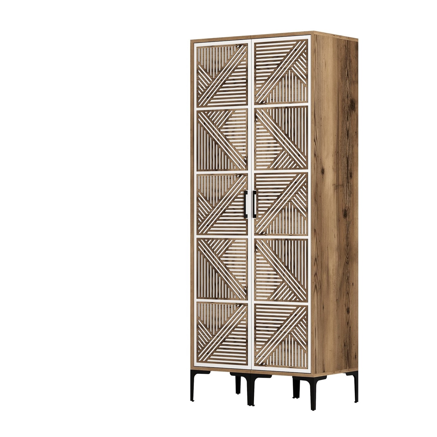 Ντουλάπα 80x201.4x47.5 εκ Walnut White 845HCT5440